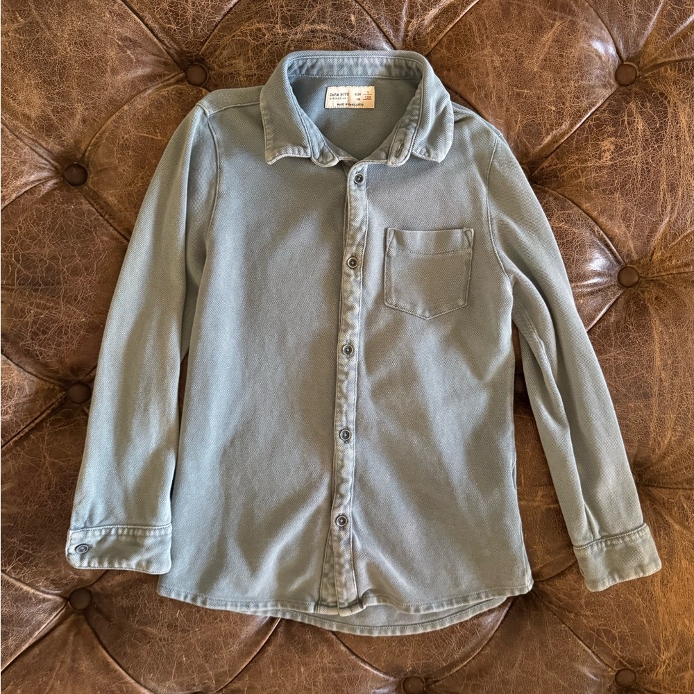 Zara boys long sleeve button up size 7 shirt